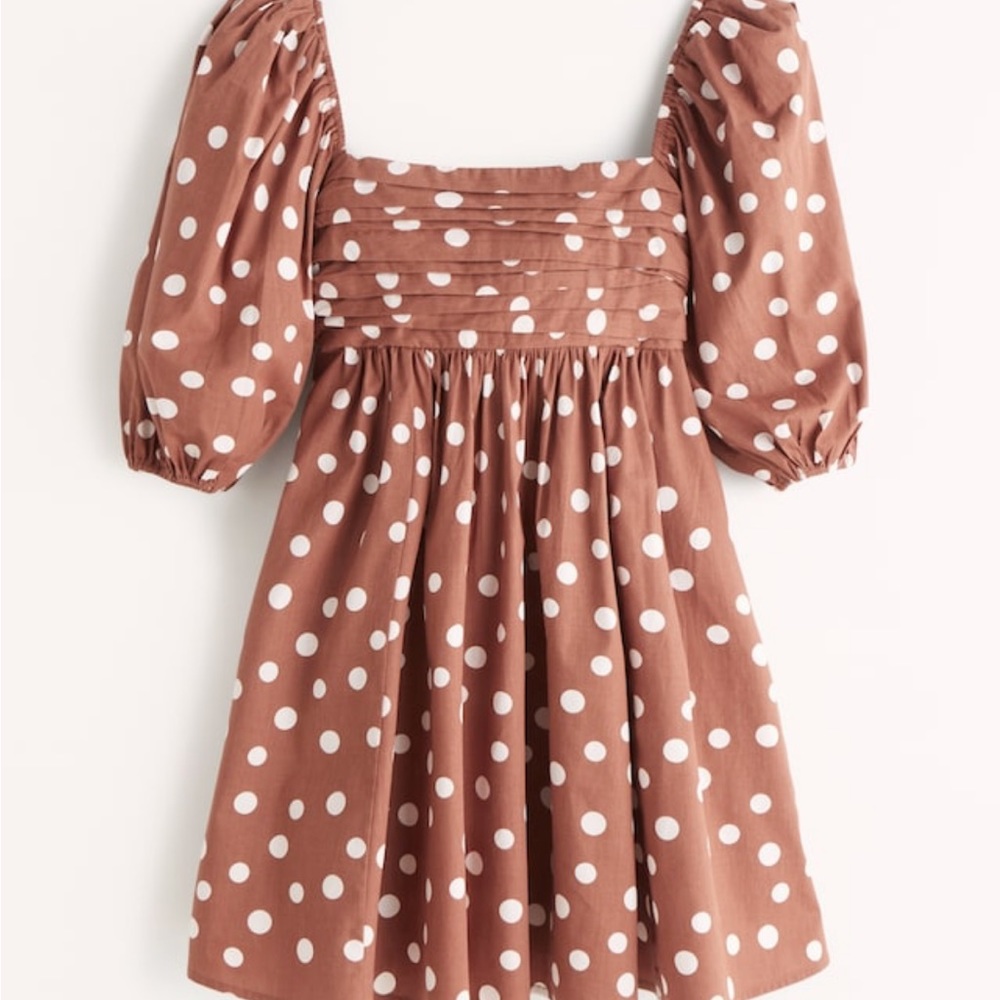 Abercrombie & Fitch Ruched Bodice Puff Sleeve Mini Dress